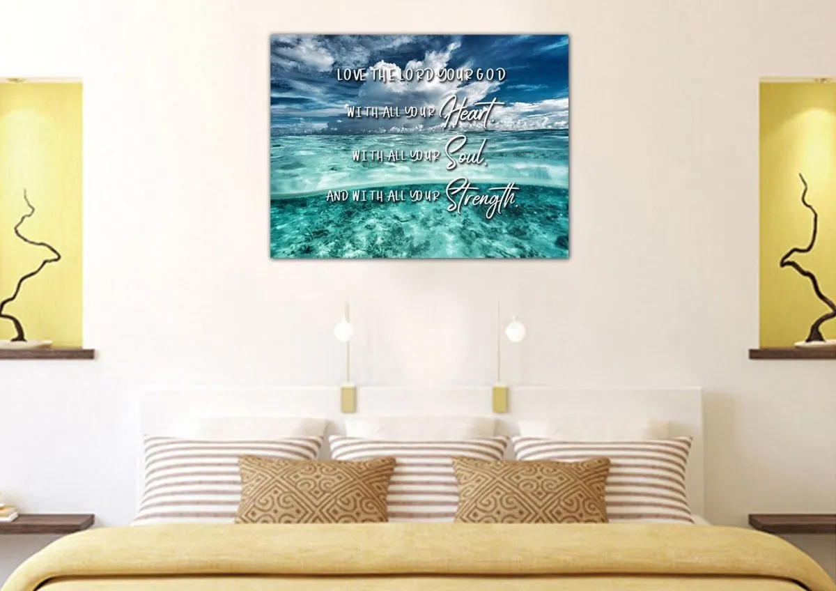 Halfsies Love The Lord Your God Wall Art - Christian Canvas Wall Art