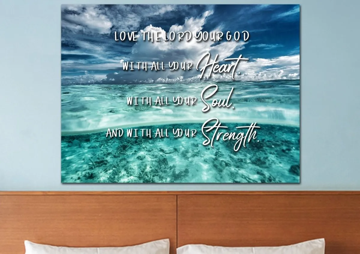 Halfsies Love The Lord Your God Wall Art - Christian Canvas Wall Art