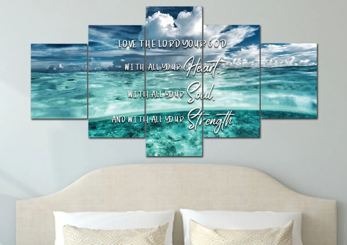 Halfsies Love The Lord Your God Wall Art - Christian Canvas Wall Art