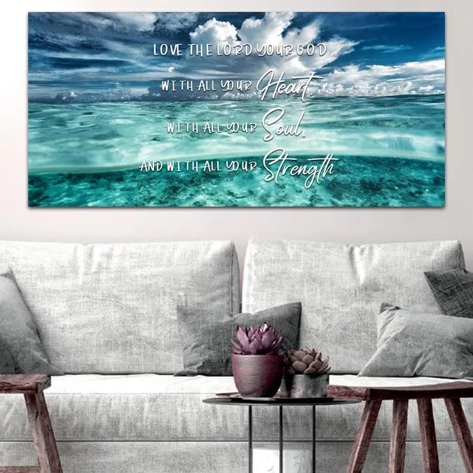 Halfsies Love The Lord Your God Wall Art - Christian Canvas Wall Art