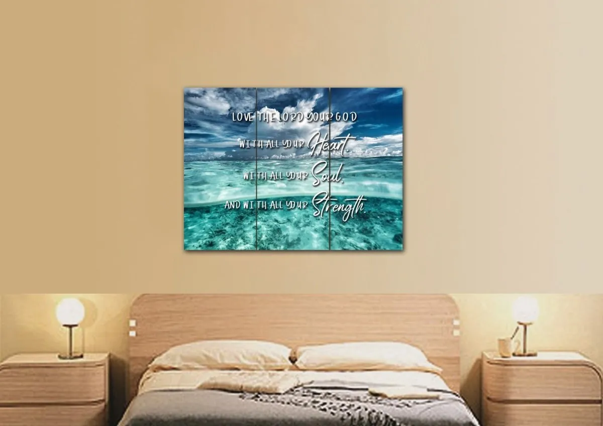 Halfsies Love The Lord Your God Wall Art - Christian Canvas Wall Art