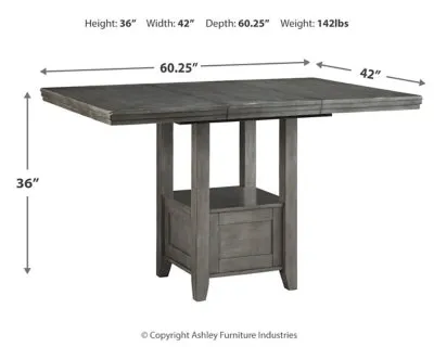 Hallanden Counter Height Dining Table and 4 Barstools with Storage