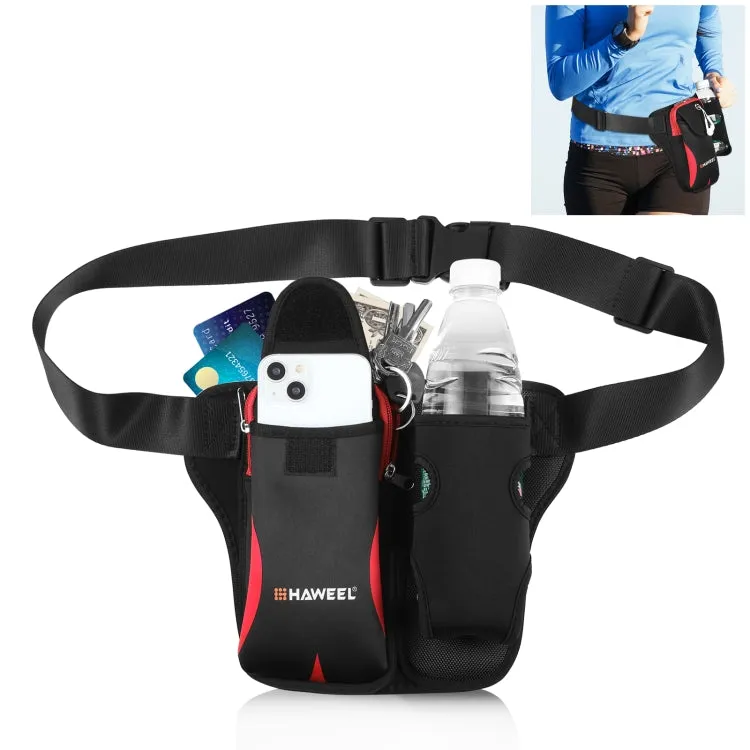 HAWEEL Multi-function Sports Fitness Water Bottle Waist Bag(Red)