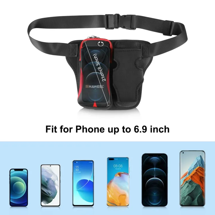 HAWEEL Multi-function Sports Fitness Water Bottle Waist Bag(Red)