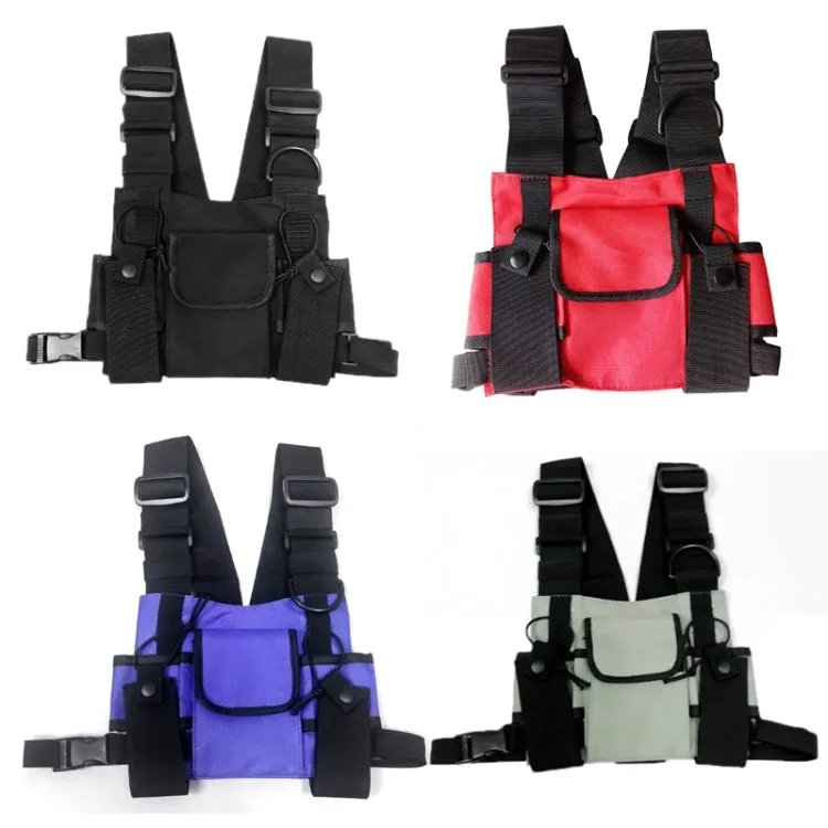 Hip-Hop Functional Chest Bag Vest Trendy Backpack(Purple)