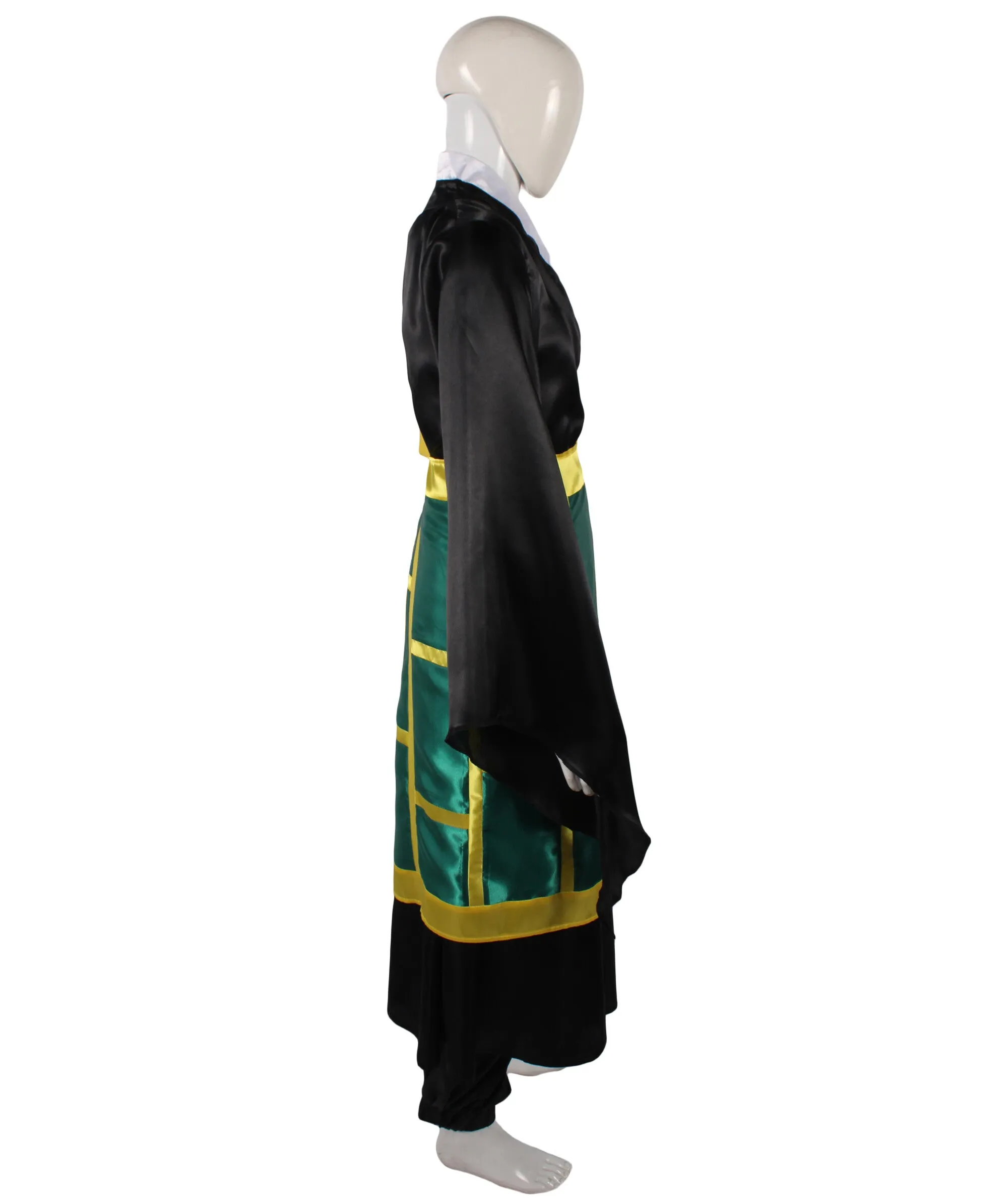 HPO Adult Men's Fantasy Anime Character Black Kimono Costume I Suitable for Halloween I Flame-retardant Synthetic Fabric