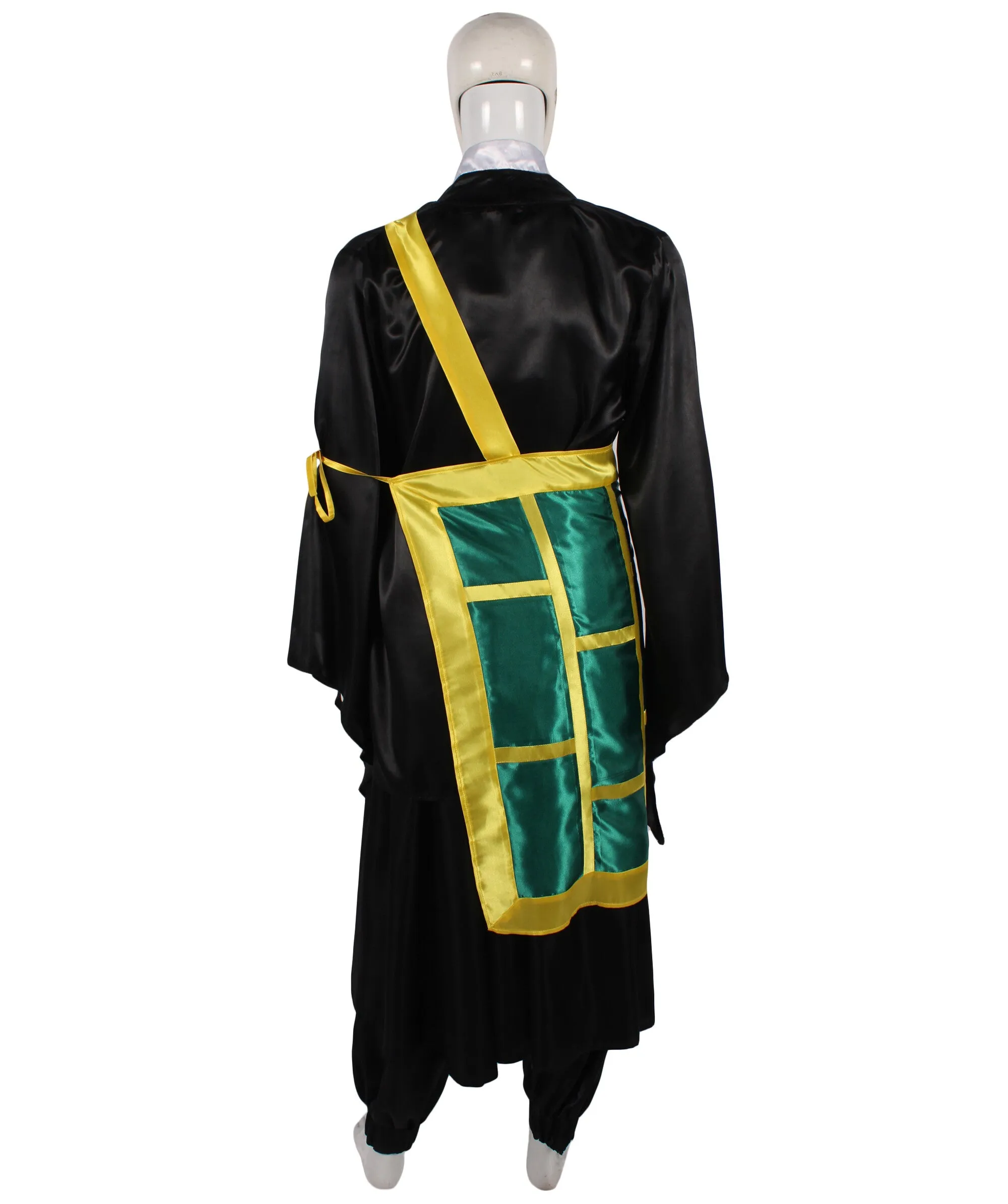 HPO Adult Men's Fantasy Anime Character Black Kimono Costume I Suitable for Halloween I Flame-retardant Synthetic Fabric