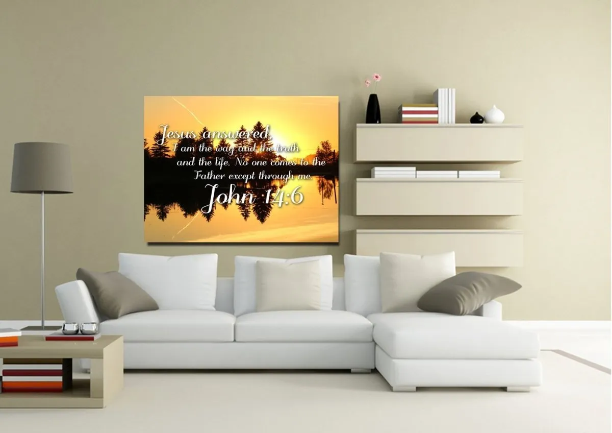 John 146 I Am The Way The Truth And The Life Wall Art Canvas Print - Christian Canvas Wall Art