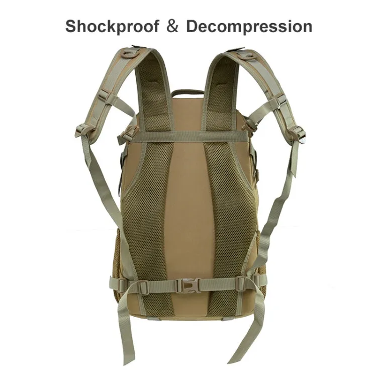 JUNSUNMAY J003 27L Waterproof Outdoor Molle Travel Rucksack Backpack Camping Hiking Bag(Khaki)