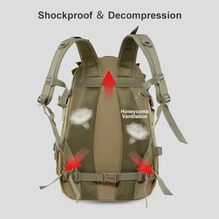 JUNSUNMAY J012 25L Waterproof Outdoor Sports Molle Rucksack Backpack with Reflective Stripe(Army Green)