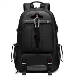 Large-capacity Expandable Shoe Compartment Backpack Camping Travel Bag with USB Port, Size: 65L(Black)