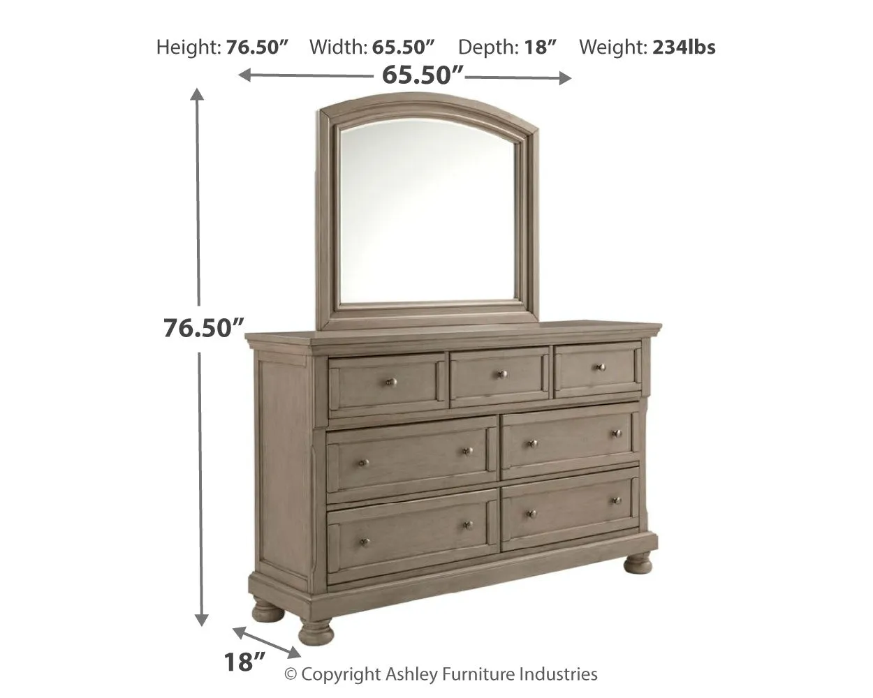 Lettner California King Panel Bed with Mirrored Dresser, Chest and 2 Nightstands