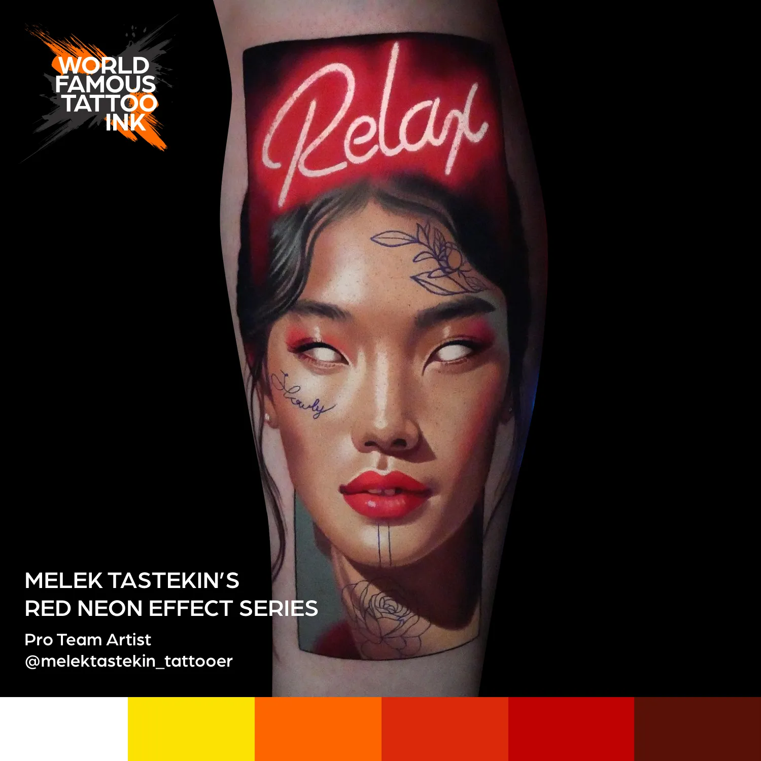 Melek Tastekin Red Neon Effect Series — World Famous Tattoo Ink — 1oz