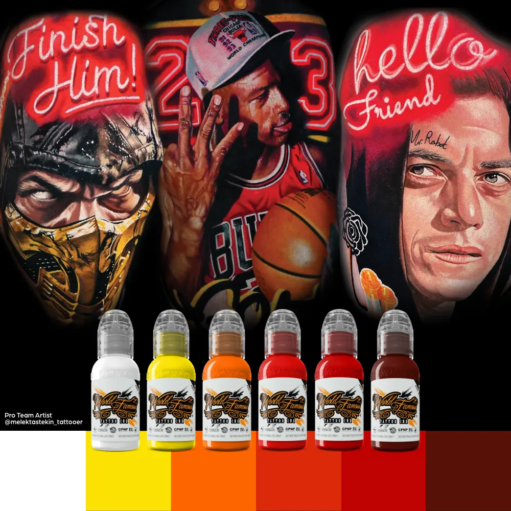 Melek Tastekin Red Neon Effect Series — World Famous Tattoo Ink — 1oz