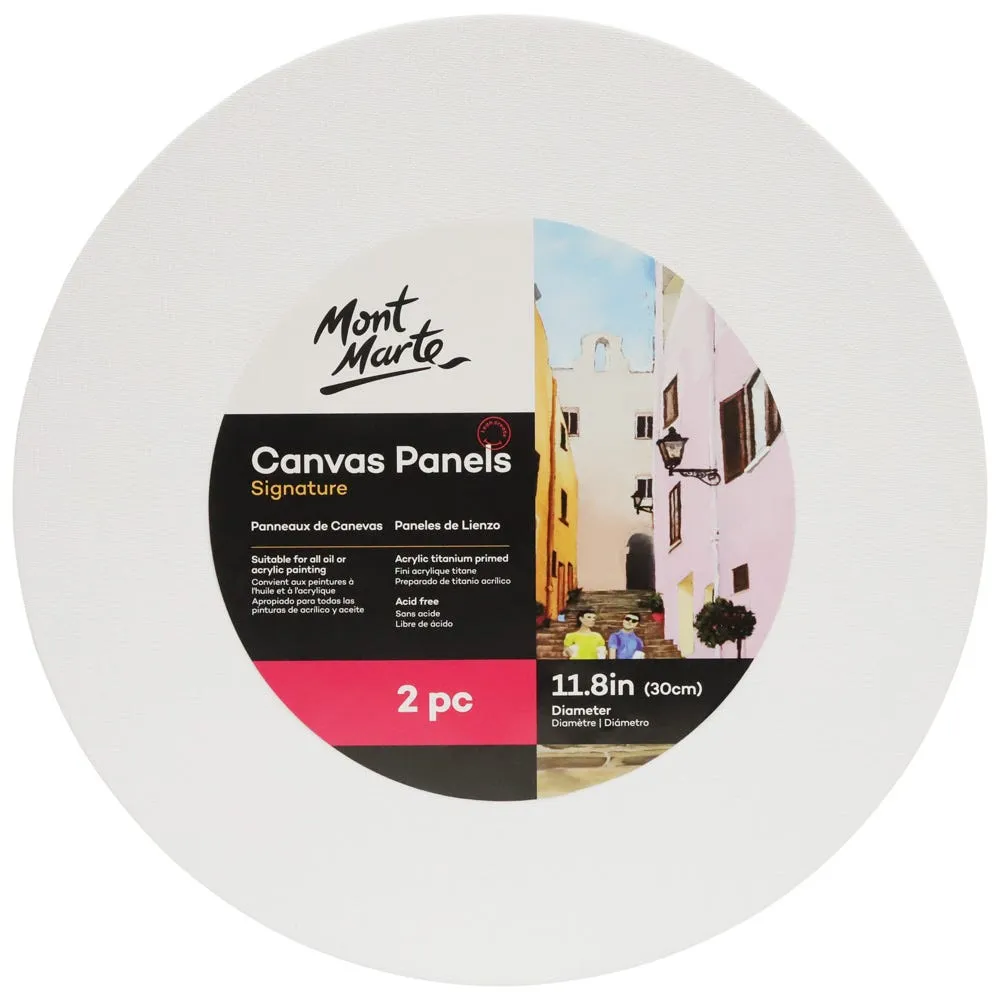 Mont marte Canvas Panels Pack 2 Round 30cm