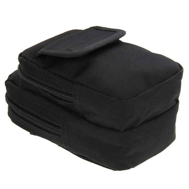 Multi-function High Density Strong Nylon Fabric Waist Bag / Camera Bag / Mobile Phone Bag, Size: 9.5 x 18.5 x 8cm(Black)