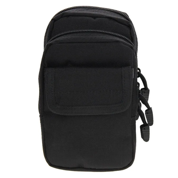 Multi-function High Density Strong Nylon Fabric Waist Bag / Camera Bag / Mobile Phone Bag, Size: 9.5 x 18.5 x 8cm(Black)