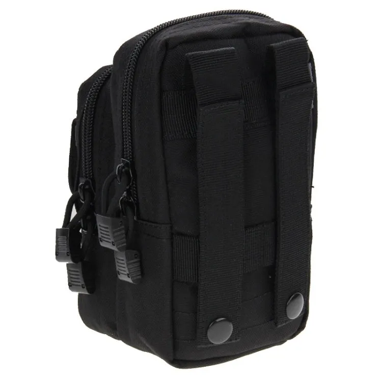 Multi-function High Density Strong Nylon Fabric Waist Bag / Camera Bag / Mobile Phone Bag, Size: 9.5 x 18.5 x 8cm(Black)