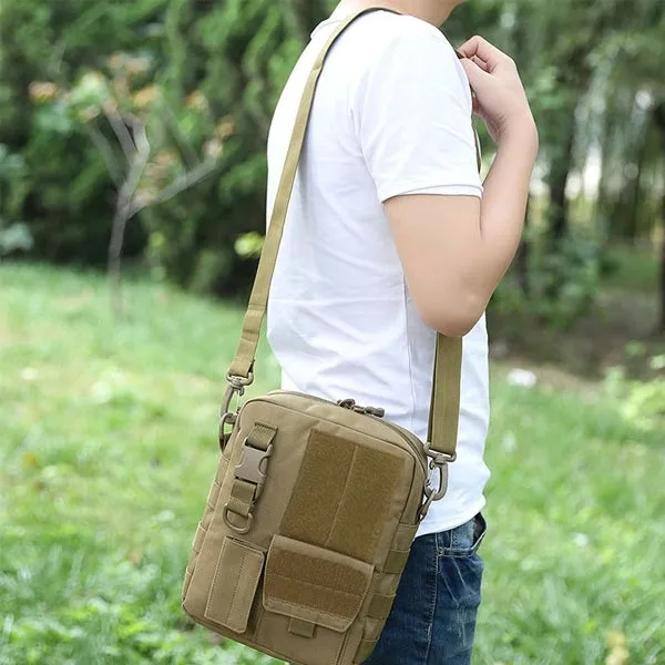 Multi-function Waterproof High Density Strong Nylon Fabric Shoulder Bag(Khaki)