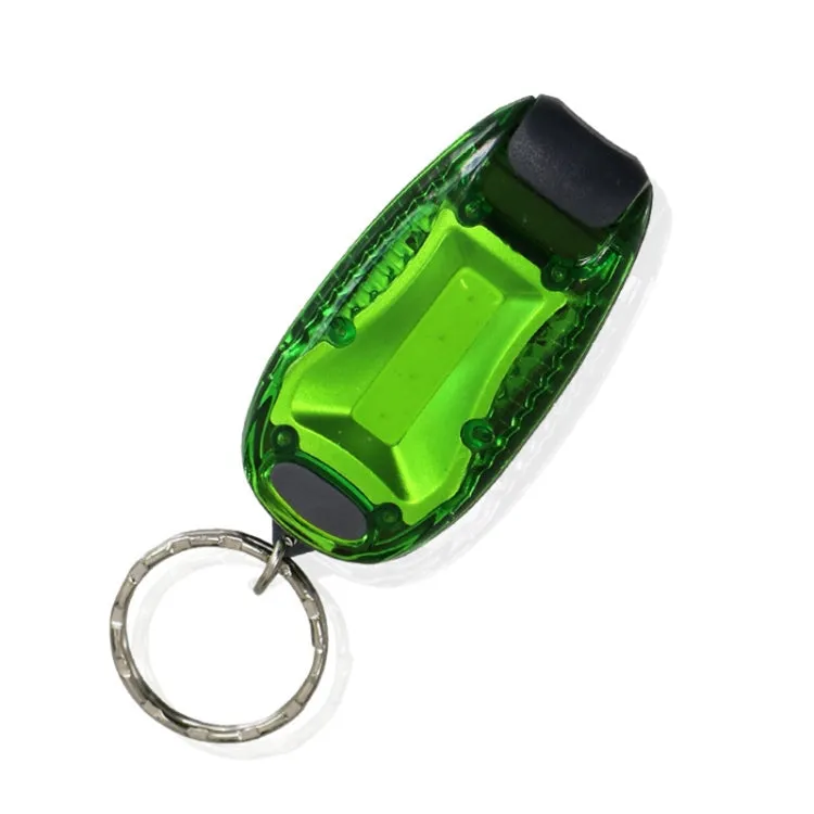 Multifunctional Portable Bicycle Taillight Helmet Light Running Warning Light Luminous Keychain (Green)