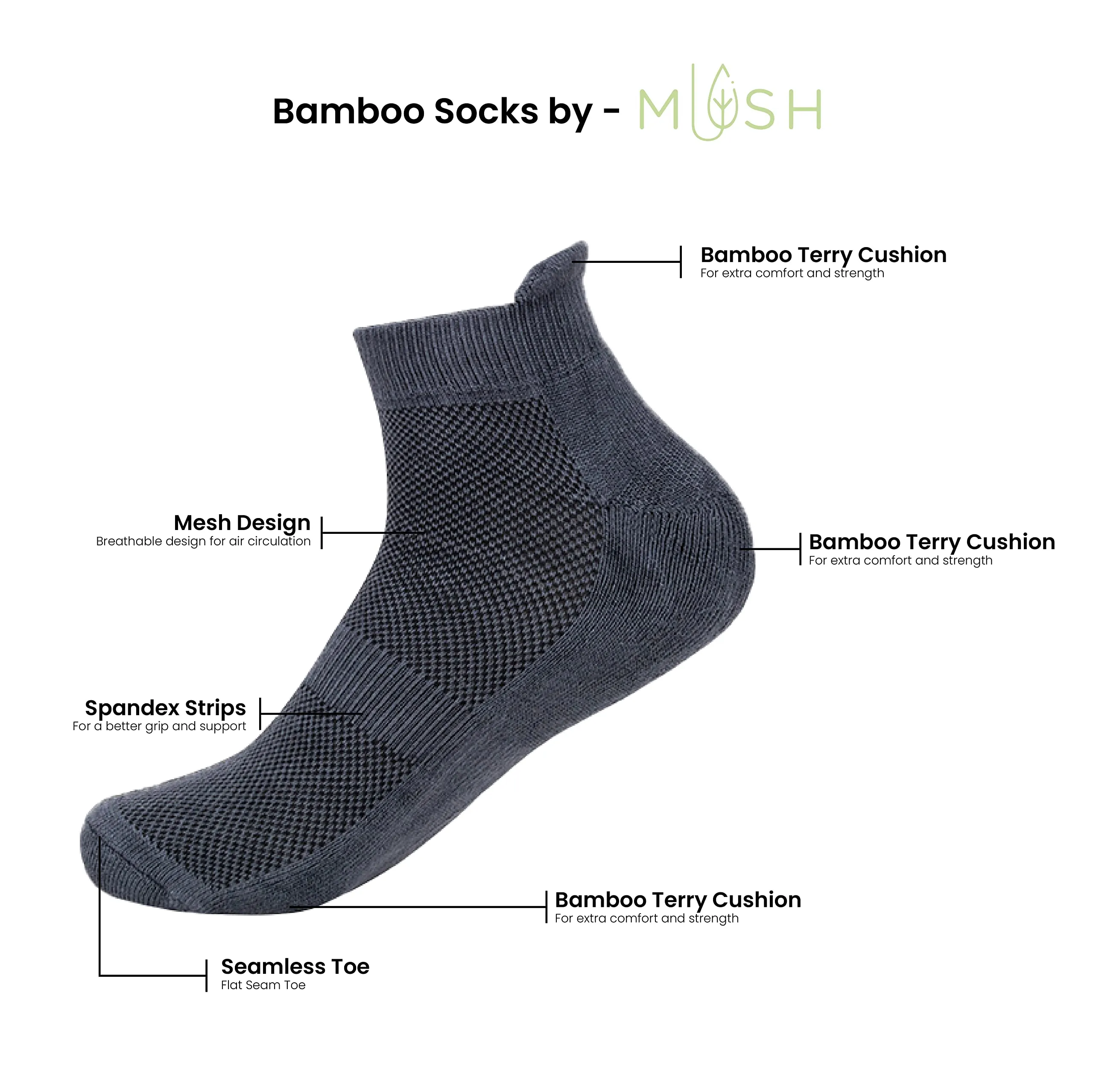 Mush Men's Ankle Length Rayon Socks (Pack Of 3) (AnkSocks123_Sky Blue, Light Grey, Navy Blue)