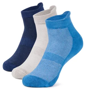 Mush Men's Ankle Length Rayon Socks (Pack Of 3) (AnkSocks123_Sky Blue, Light Grey, Navy Blue)