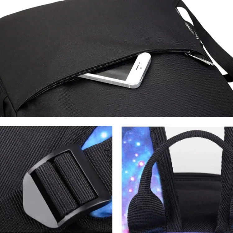 Music Prince Luminous USB Rechargeable Computer Backpack(Blue Starry Sky)