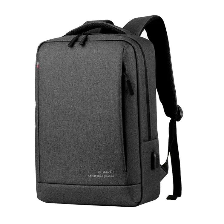 OUMANTU 9003 Business Laptop Bag Oxford Cloth Large Capacity Backpack with External USB Port(Grey)