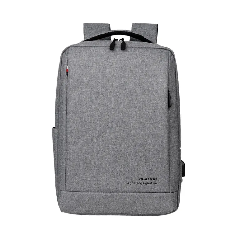 OUMANTU 9003 Business Laptop Bag Oxford Cloth Large Capacity Backpack with External USB Port(Light Grey)