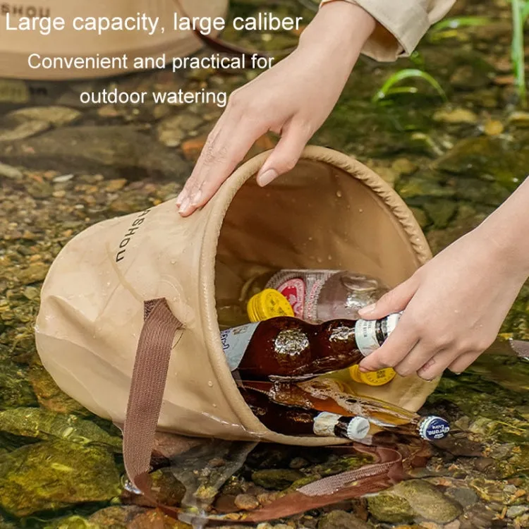 Outdoor Folding Bucket Travel Camping Portable Large Capacity Water Storage Bucket, Capacity: 10L Black