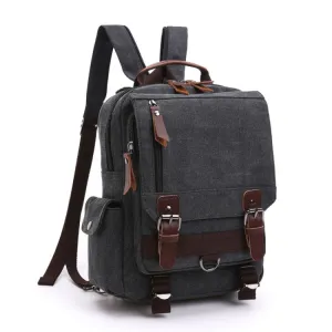 Outdoor Travel Messenger Canvas Chest Bag, Color: Black Backpack