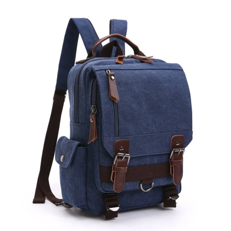 Outdoor Travel Messenger Canvas Chest Bag, Color: Dark Blue Backpack