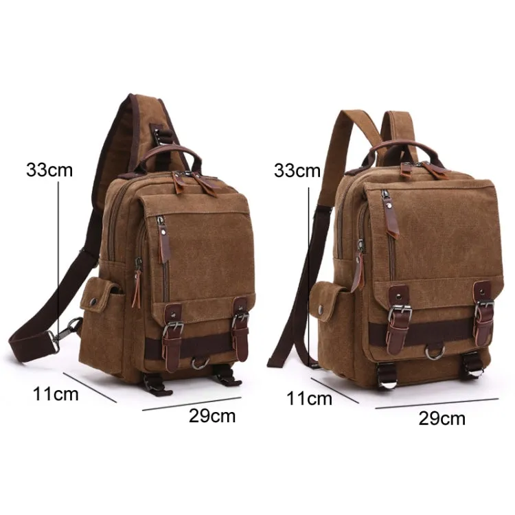 Outdoor Travel Messenger Canvas Chest Bag, Color: Gray Backpack