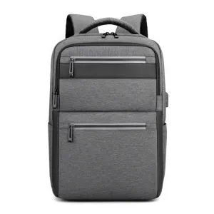 Outdoor USB Charging Portable Business Computer Backpack(Dark Gray)