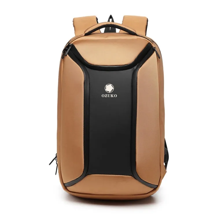 Ozuko 9318 Business Anti-theft Computer Bag Student Outdoor Sports Backpack With External USB Charging Port(Brown)