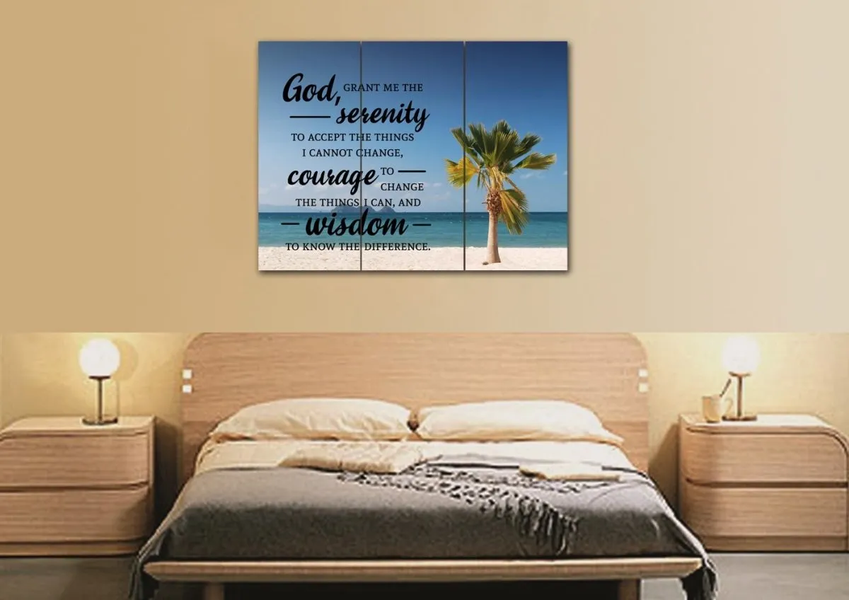 Palm Trees & Serenity Prayer Wall Art - Christian Canvas Wall Art