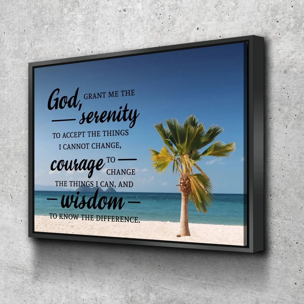 Palm Trees & Serenity Prayer Wall Art - Christian Canvas Wall Art