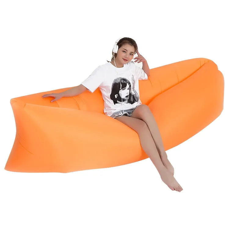 Portable Inflatable Sofa Bed for Camping, Fishing, and Beach, Lazy Air Bed, 78.7 x 27.6 inches (Orange)