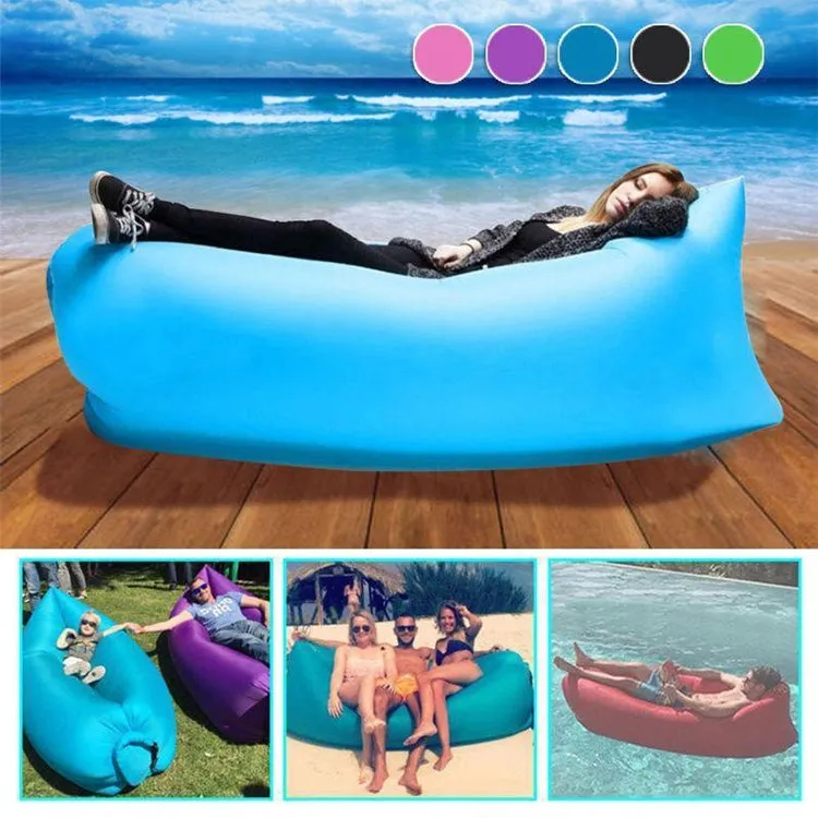 Portable Inflatable Sofa Bed for Camping, Fishing, and Beach, Lazy Air Bed, 78.7 x 27.6 inches (Orange)