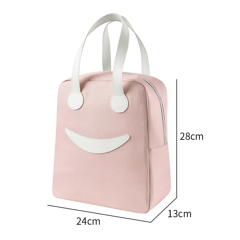 Portable Lunch Bag Large Capacity Insulated Lunch Box Bag Student Cute Lunch Bag Oxford Cloth Lunch Bag