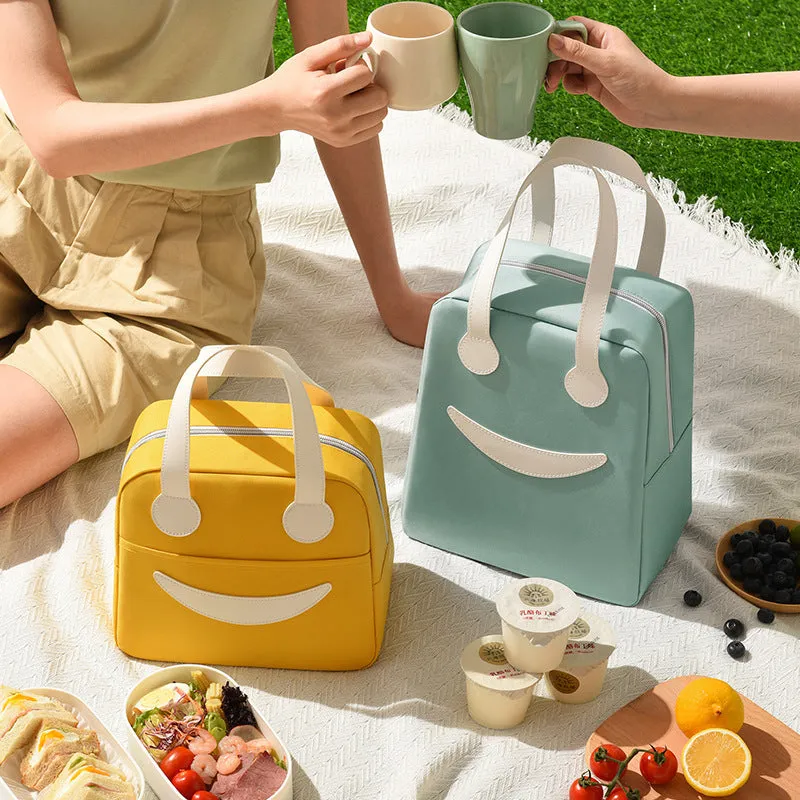 Portable Lunch Bag Large Capacity Insulated Lunch Box Bag Student Cute Lunch Bag Oxford Cloth Lunch Bag