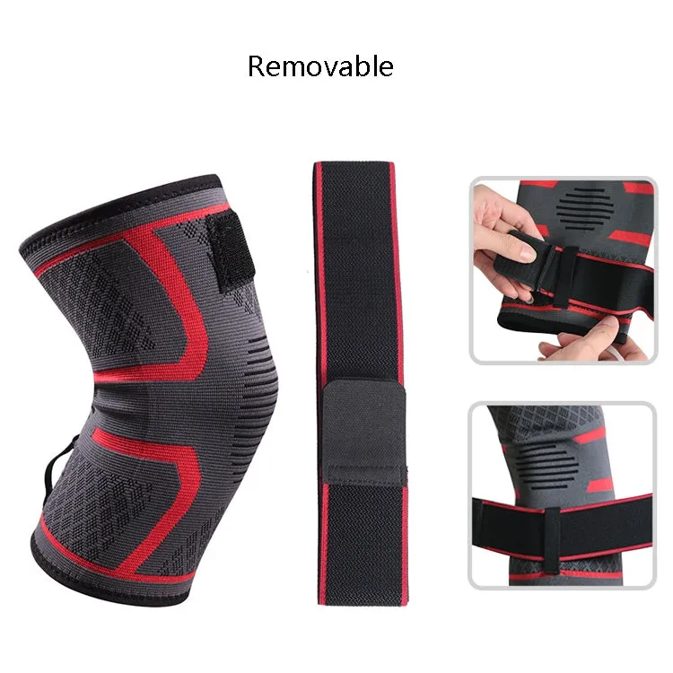 Pressurized Tape Knit Sports Knee Pad, Specification: L (Black)