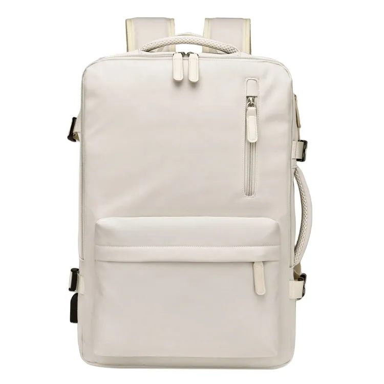 PV24 Multifunctional Large Capacity Casual Backpack Portable Travel Commuter Backpack(Creamy White)