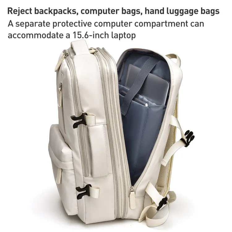 PV24 Multifunctional Large Capacity Casual Backpack Portable Travel Commuter Backpack(Creamy White)