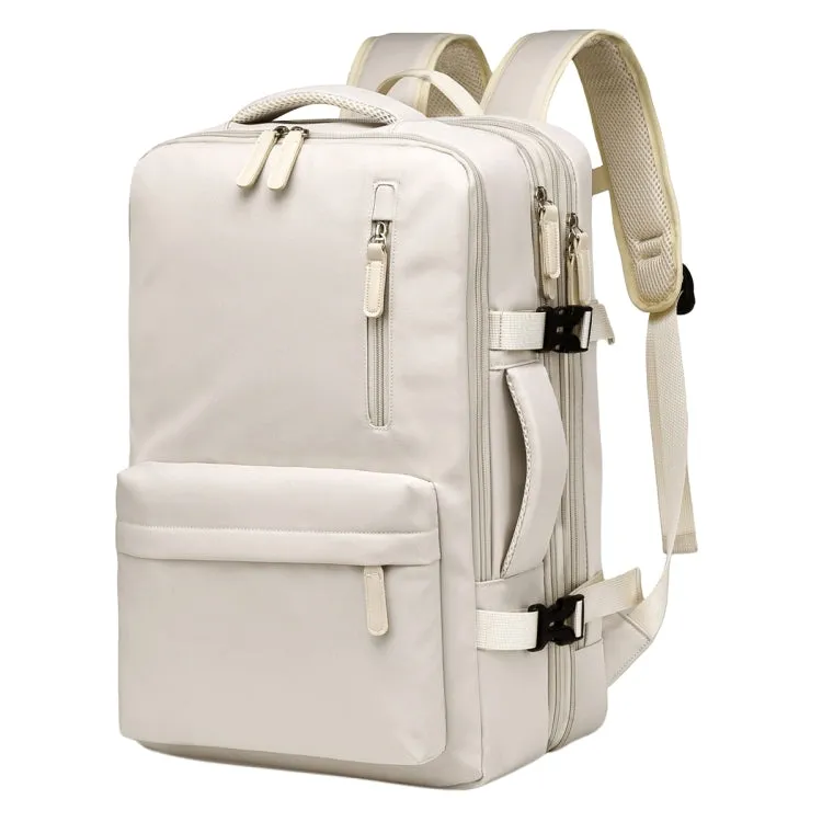 PV24 Multifunctional Large Capacity Casual Backpack Portable Travel Commuter Backpack(Creamy White)