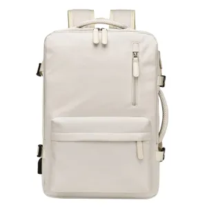 PV24 Multifunctional Large Capacity Casual Backpack Portable Travel Commuter Backpack(Creamy White)