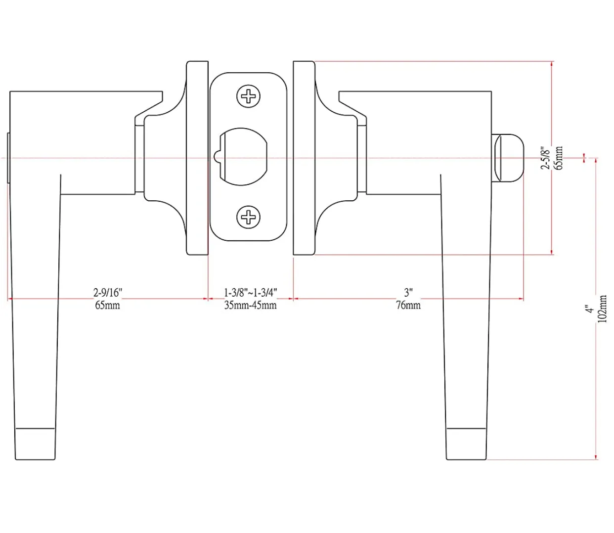 Richmond Matte Black Entry Lever with Matching Single Cylinder Deadbolt Combo Pack