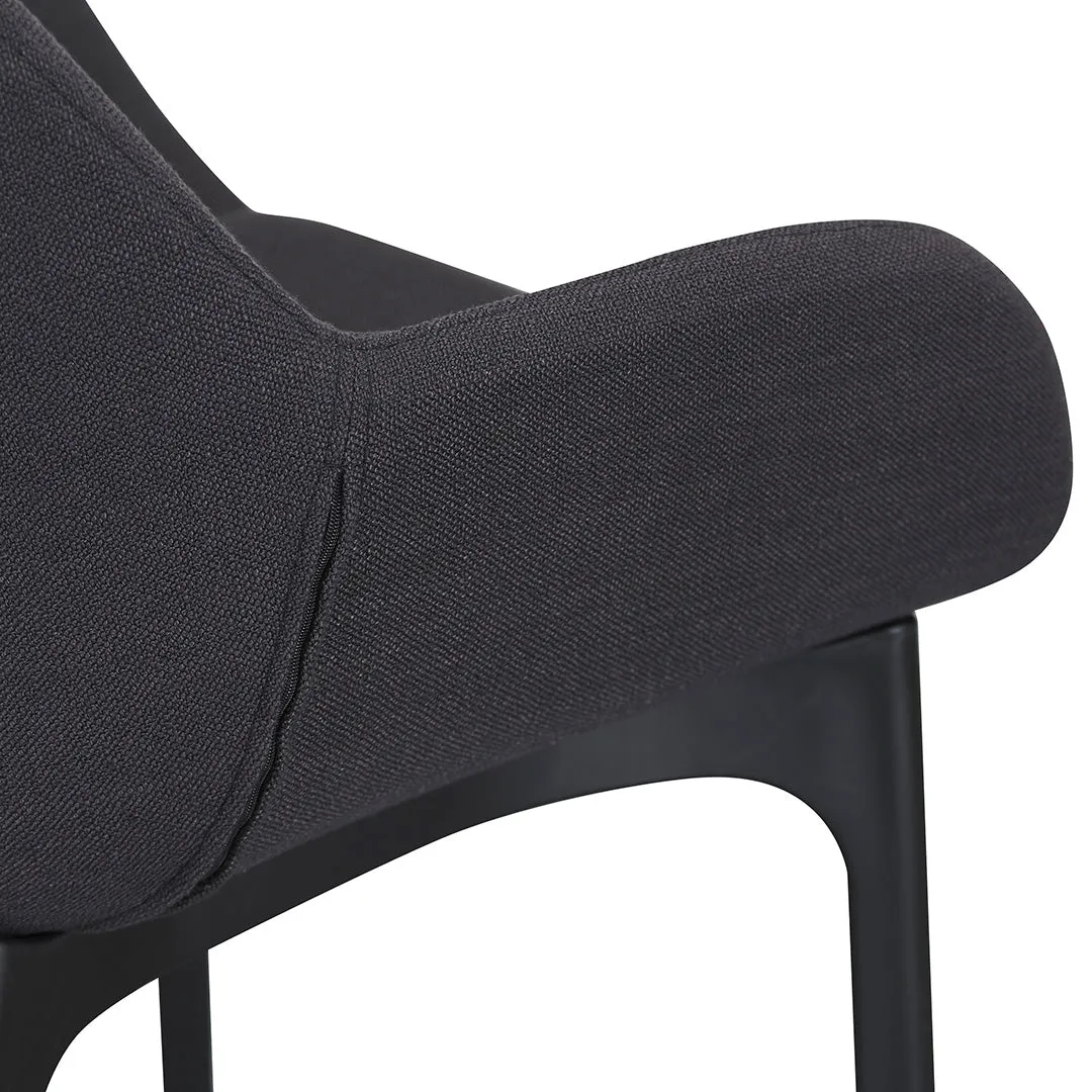 Set of 2 - Arias Fabric Dining Chair - Black