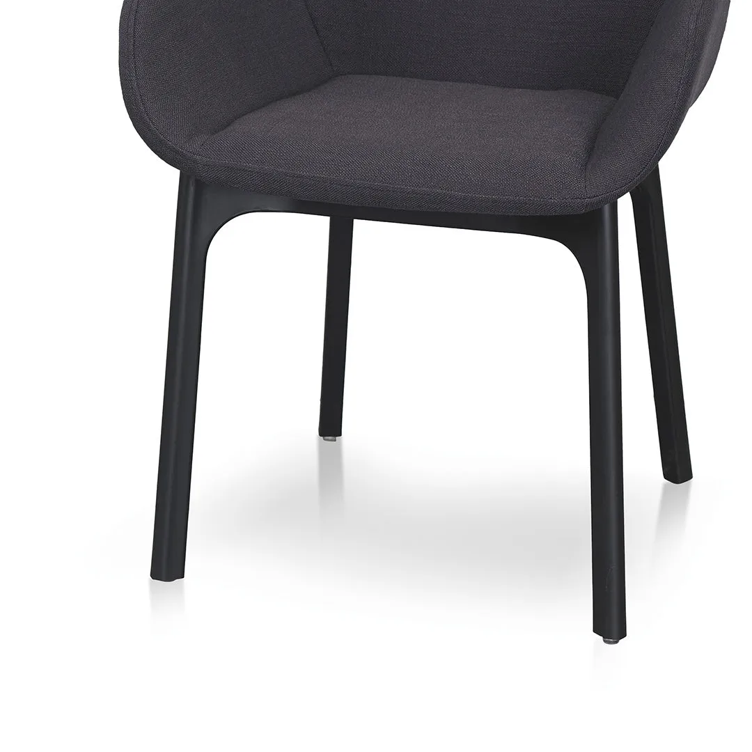 Set of 2 - Arias Fabric Dining Chair - Black