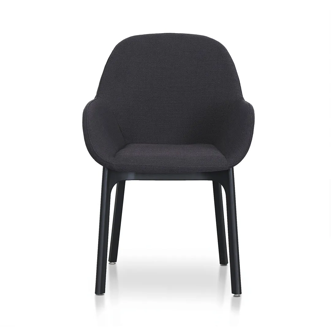 Set of 2 - Arias Fabric Dining Chair - Black